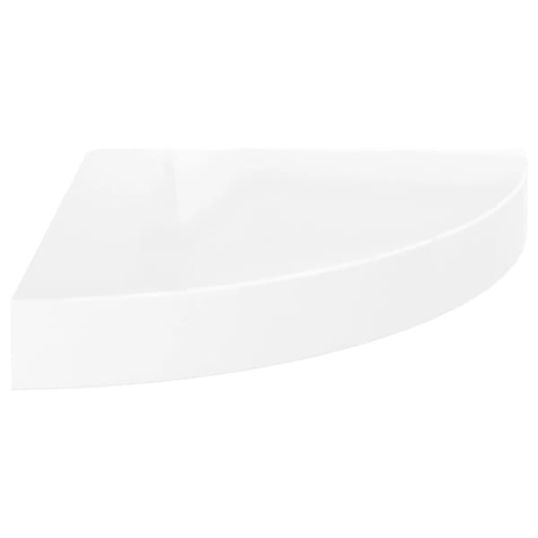 Svävande hörnhyllor 2 st vit högglans 25x25x3,8 cm MDF