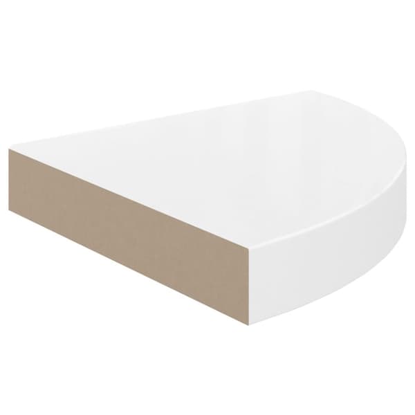 Svävande hörnhyllor 2 st vit högglans 25x25x3,8 cm MDF