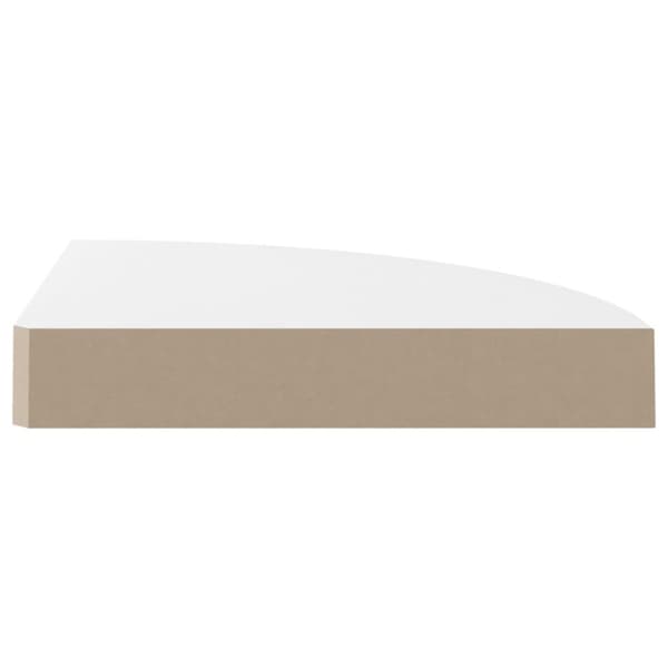 Svävande hörnhyllor 2 st vit högglans 25x25x3,8 cm MDF