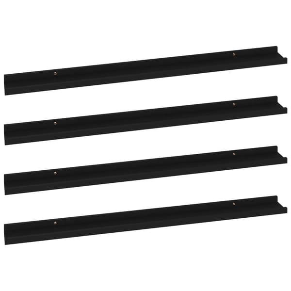 Seinähyllyt 4 kpl musta 100x9x3 cm