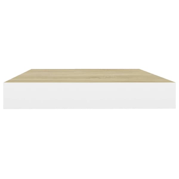 væghylder 2 stk. 50x23x3,8 cm MDF egetræsfarve og hvid