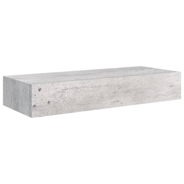 Seinälaatikkohyllyt 2 kpl betoninharmaa 60x23,5x10 cm MDF