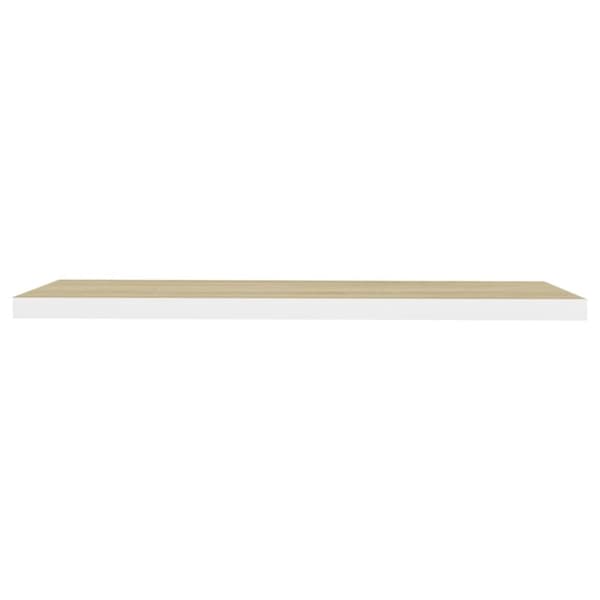 svævehylder 2 stk. 90x23,5x3,8 cm MDF egetræsfarve og hvid