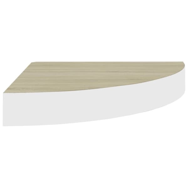 hjørnehylder 4 stk. 25x25x3,8 cm MDF egetræsfarvet og hvid