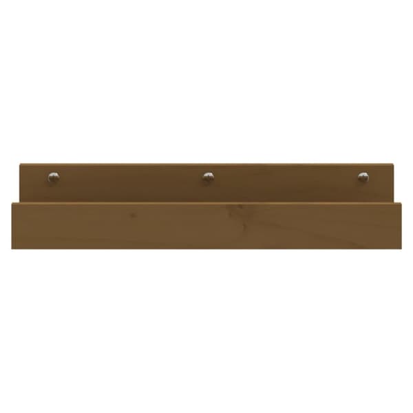 væghylder 2 stk. 50x12x9 cm massivt fyrretræ gyldenbrun
