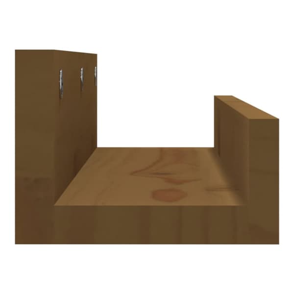 væghylder 2 stk. 50x12x9 cm massivt fyrretræ gyldenbrun