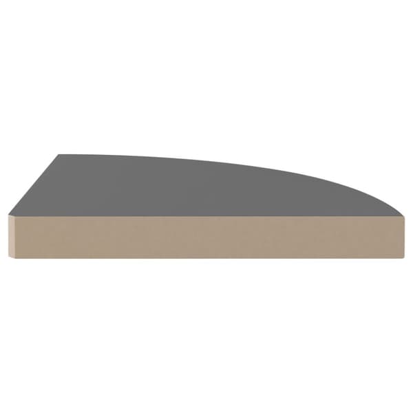 hjørnehylder 2 stk. 35x35x3,8 cm MDF grå højglans