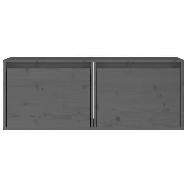 Seinäkaapit 2 kpl harmaa 45x30x35 cm täysi mänty