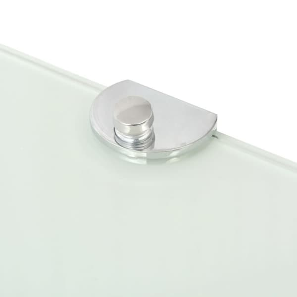 hjørnehylder m. krombeslag 2 stk. 25x25 cm hvidt glas