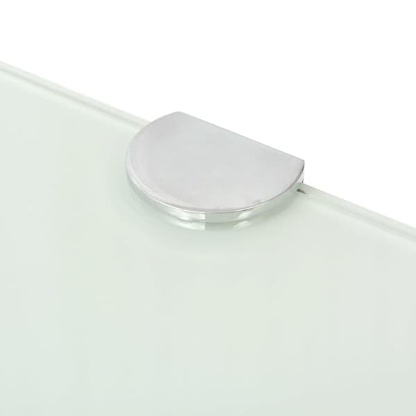 hjørnehylder m. krombeslag 2 stk. 25x25 cm hvidt glas