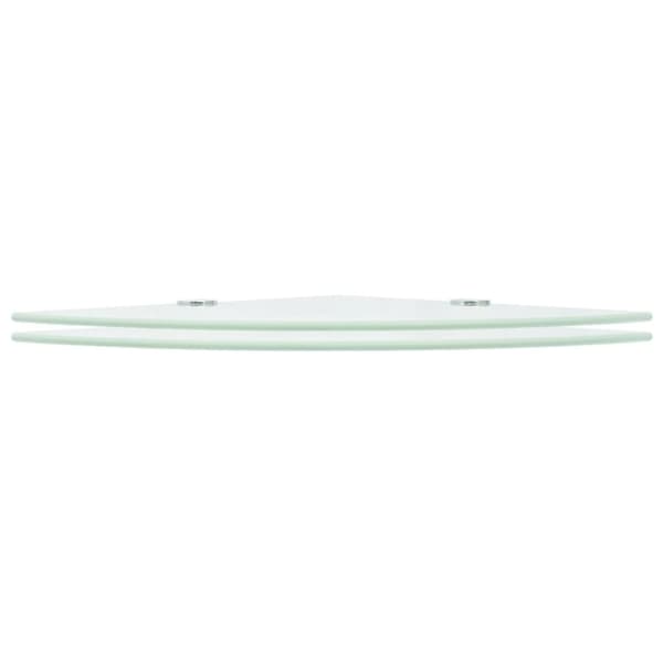 hjørnehylder m. krombeslag 2 stk. 25x25 cm hvidt glas