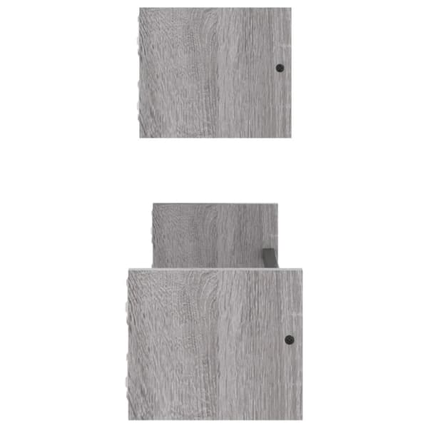 Seinähyllyt tangoilla 2 kpl harmaa Sonoma 60x16x14 cm