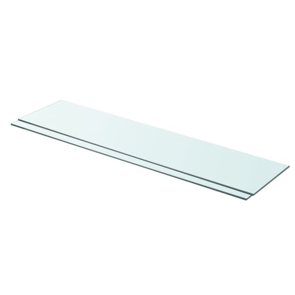 Hyllplan 2 st glas genomskinlig 90x20 cm