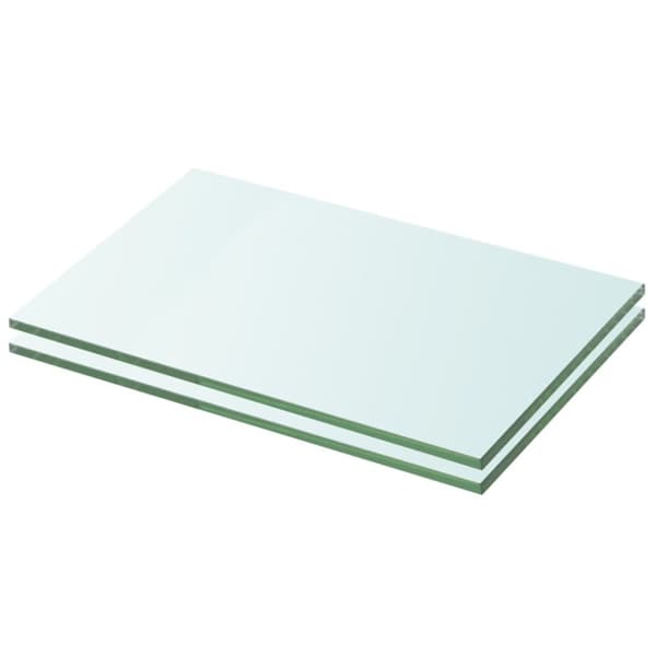 hylder 2 stk. glaspanel 20 x 25 cm klar
