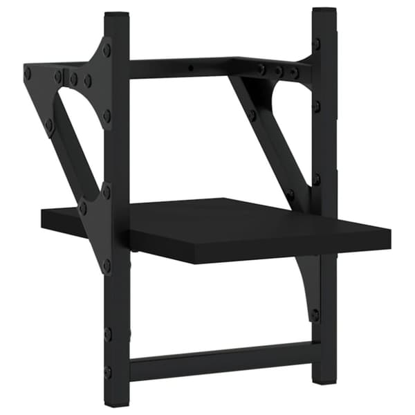 Vägghyllor med stänger 2 st svart 20x25x30 cm