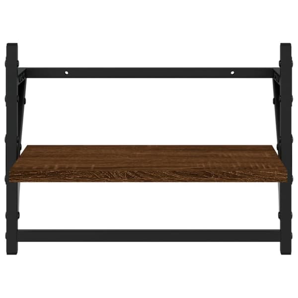 Vägghyllor med stänger 2 st brun ek 40x25x30 cm