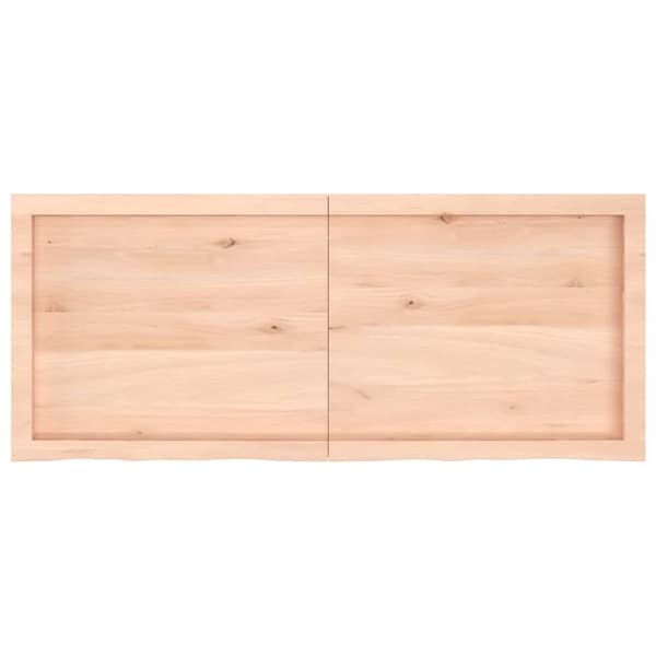 væghylde 120x50x(2-6) cm ubehandlet massivt egetræ