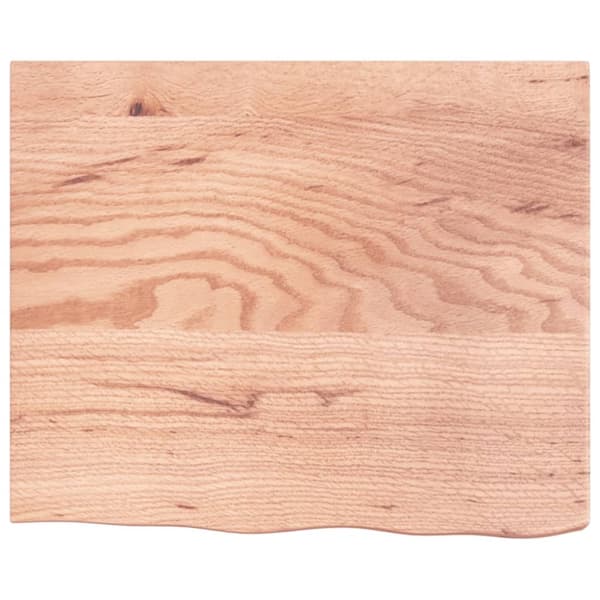 væghylde 60x50x(2-6) cm behandlet massivt egetræ lysebrun