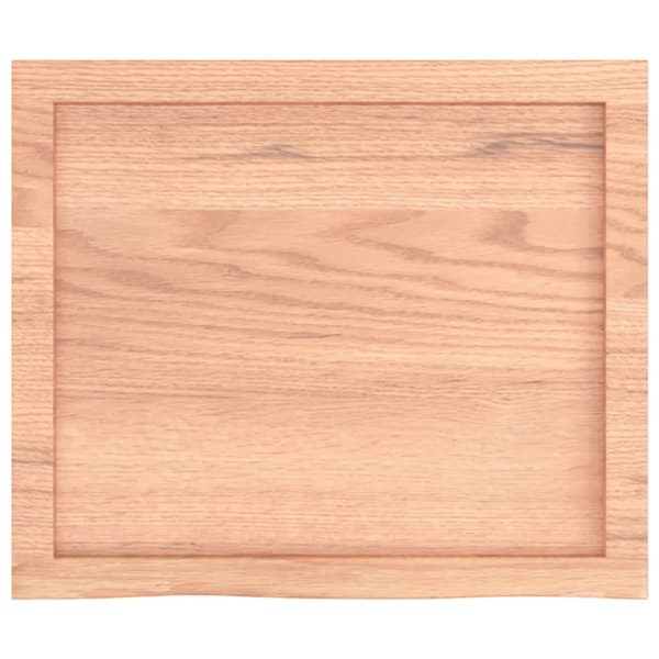 væghylde 60x50x(2-6) cm behandlet massivt egetræ lysebrun
