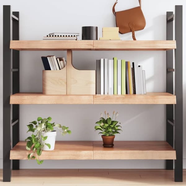 Seinähylly vaaleanruskea 120x60x(2-6) cm käsitelty täystammi