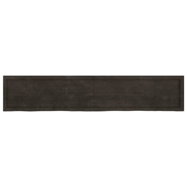 væghylde 200x40x(2-6) cm behandlet massivt egetræ mørkebrun