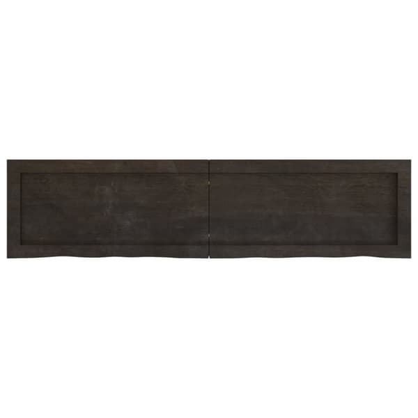 Vägghylla mörkbrun 120x30x(2-6) cm behandlad massiv ek