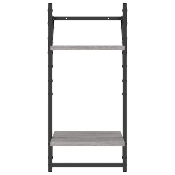Seinähyllyt tangoilla 2 tasoa 2 kpl harmaa Sonoma 30x25x65 cm