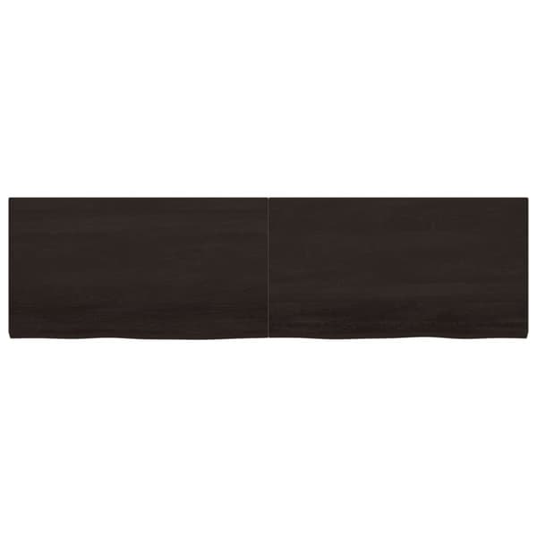 Vägghylla mörkbrun 220x60x(2-4) cm behandlad massiv ek