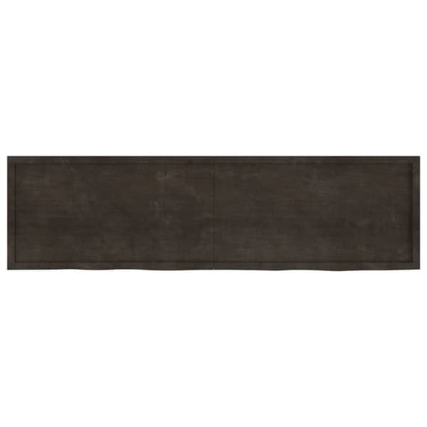 Vägghylla mörkbrun 220x60x(2-4) cm behandlad massiv ek