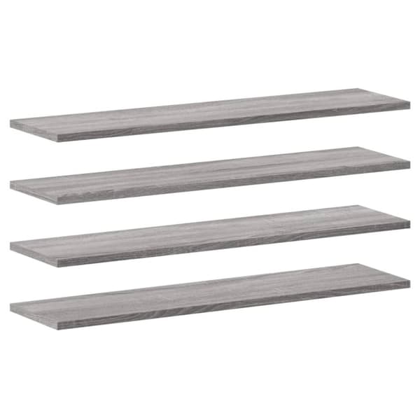 vidaXL væghylder 4 stk. 80x20x1,5 cm konstrueret træ grå sonoma-eg