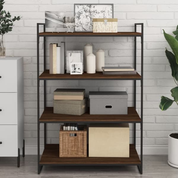 vidaXL Vägghyllor 4 st brun ek 80x50x1,5 cm konstruerat trä