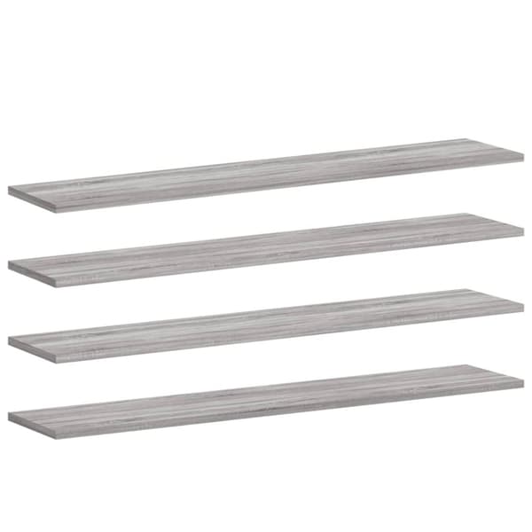vidaXL væghylder 4 stk. 100x20x1,5 cm konstrueret træ grå sonoma-eg