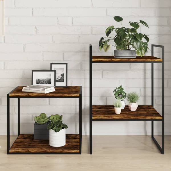 vidaXL væghylder 4 stk. 40x50x1,5 cm konstrueret træ røget egetræ