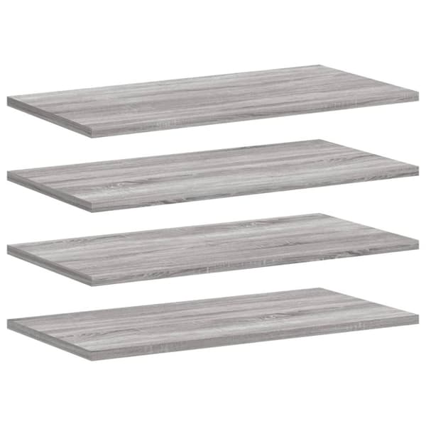 vidaXL væghylder 4 stk. 60x20x1,5 cm konstrueret træ grå sonoma-eg