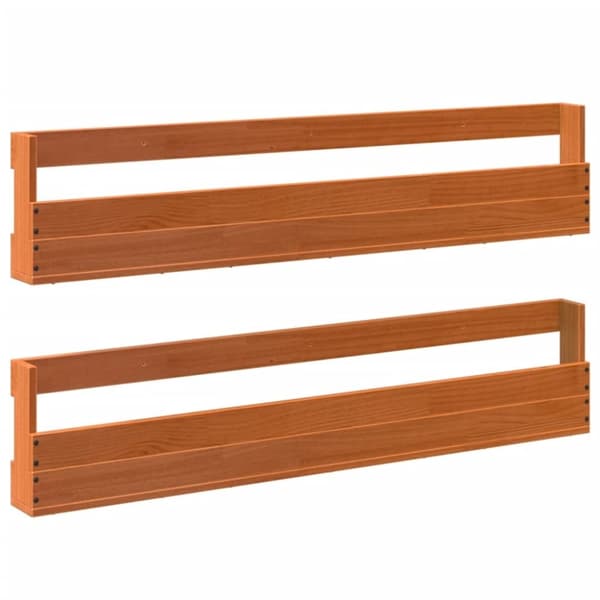 vidaXL skohylder til væg 2 stk. 110x8,5x23,5 cm massivt fyrretræ