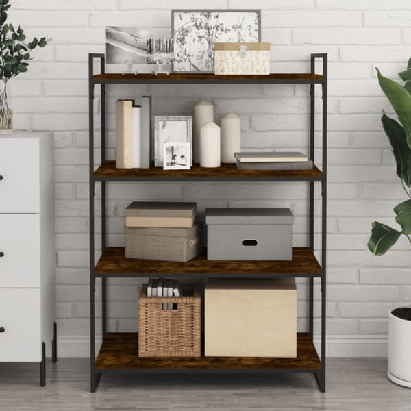vidaXL Vägghyllor 4 st rökfärgad ek 80x40x1,5 cm konstruerat trä