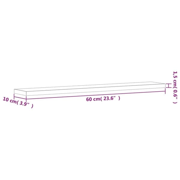 vidaXL væghylder 4 stk. 60x10x1,5 cm konstrueret træ røget egetræ