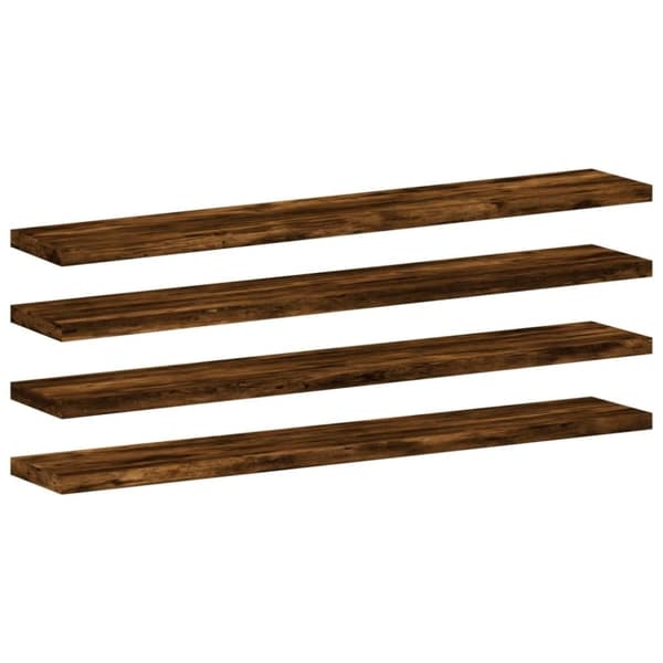 vidaXL væghylder 4 stk. 60x10x1,5 cm konstrueret træ røget egetræ