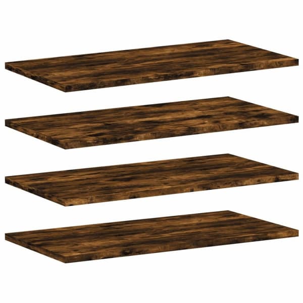 vidaXL væghylder 4 stk. 60x30x1,5 cm konstrueret træ røget egetræ