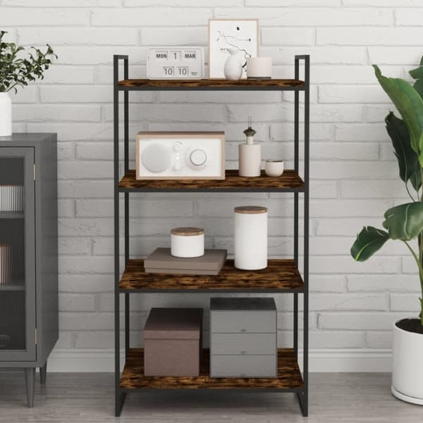 vidaXL Vägghyllor 4 st rökfärgad ek 60x40x1,5 cm konstruerat trä