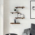 Miniatyrbild 2 av 9: vidaXL Vägghyllor 4 st rökfärgad ek 40x20x1,5 cm konstruerat trä