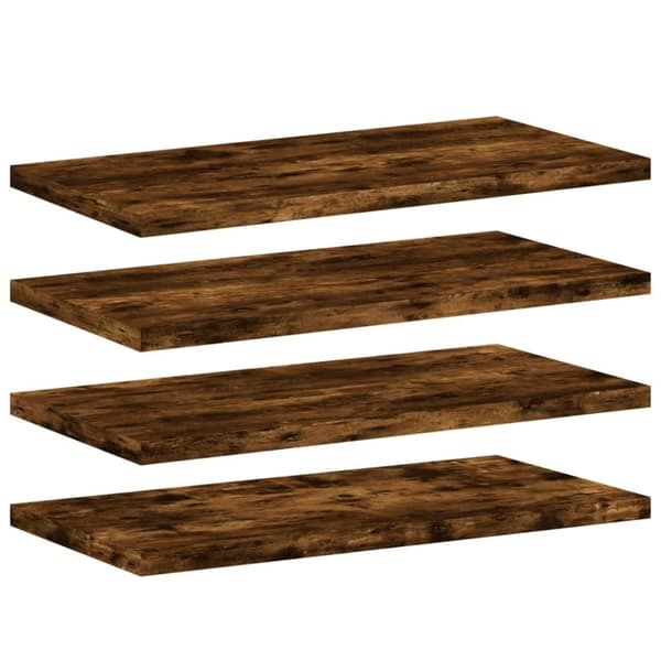 vidaXL Vägghyllor 4 st rökfärgad ek 40x20x1,5 cm konstruerat trä