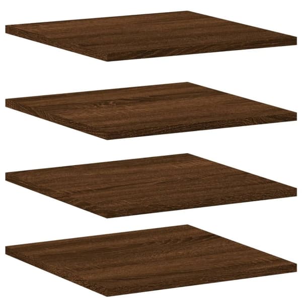 vidaXL væghylder 4 stk. 40x40x1,5 cm konstrueret træ brunt egetræ