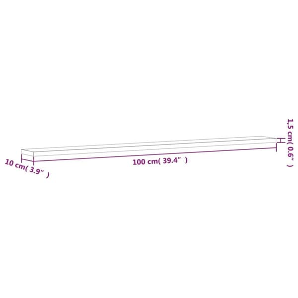 vidaXL Vegghyller 4 stk røkt eik 100x10x1,5 cm konstruert tre