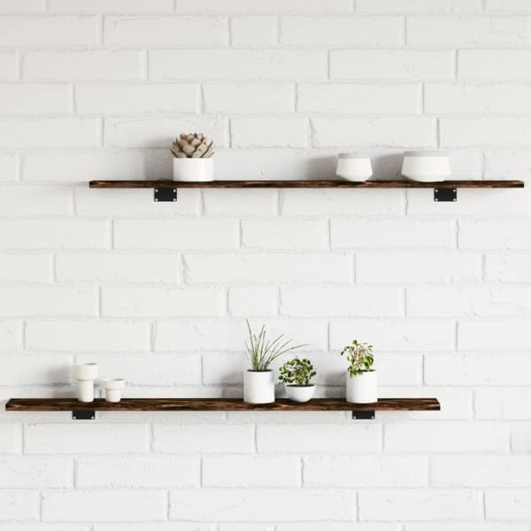 vidaXL Seinähyllyt 4 kpl savutammi 100x10x1,5 cm tekninen puu