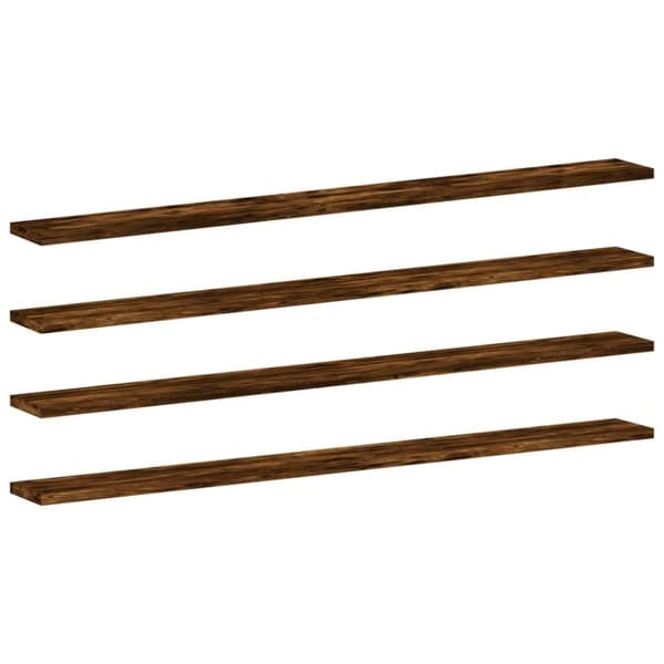 vidaXL Seinähyllyt 4 kpl savutammi 100x10x1,5 cm tekninen puu
