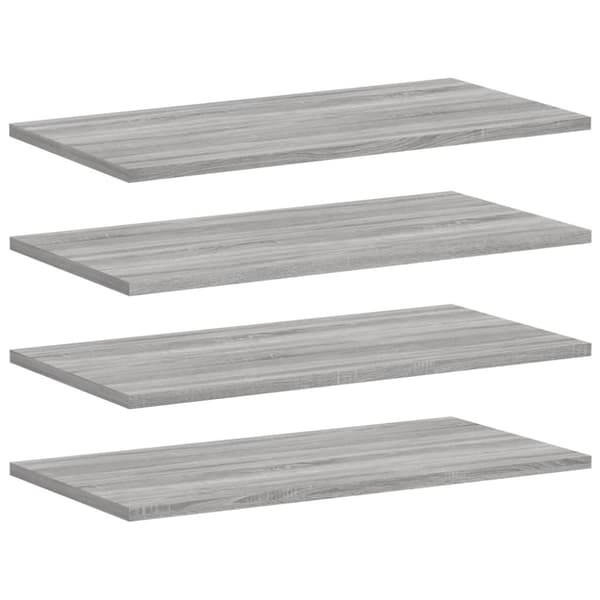 vidaXL væghylder 4 stk. 60x30x1,5 cm konstrueret træ grå sonoma-eg