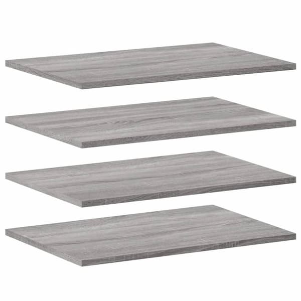 vidaXL væghylder 4 stk. 60x40x1,5 cm konstrueret træ grå sonoma-eg