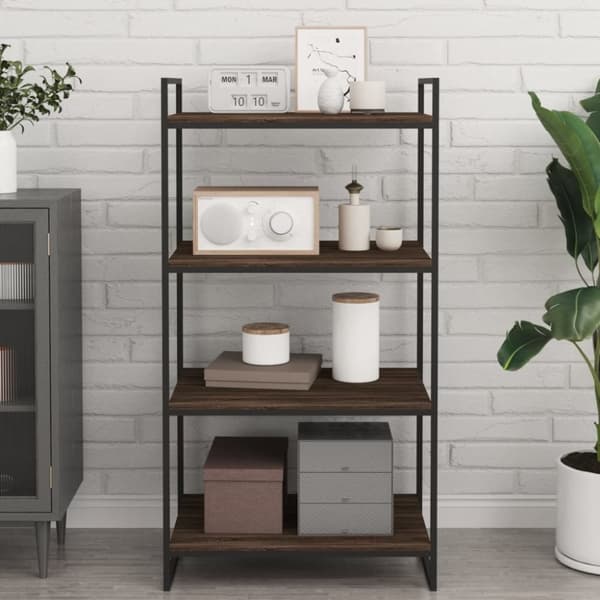 vidaXL Vägghyllor 4 st brun ek 60x40x1,5 cm konstruerat trä