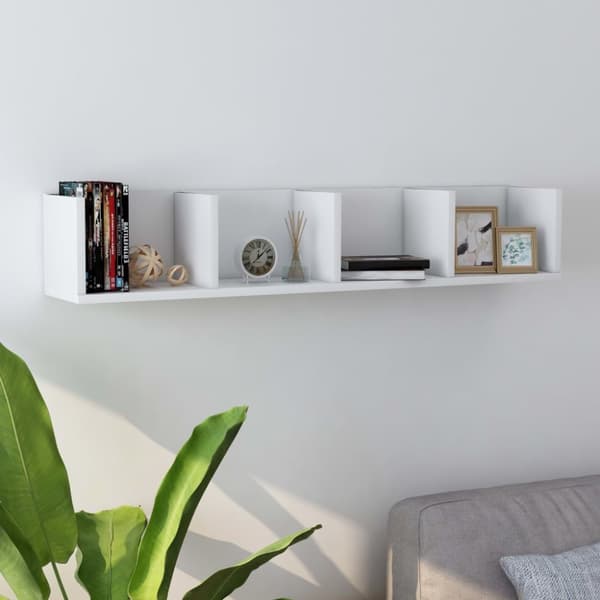 CD-hylde 100 x 18 x 18 cm spånplade hvid
